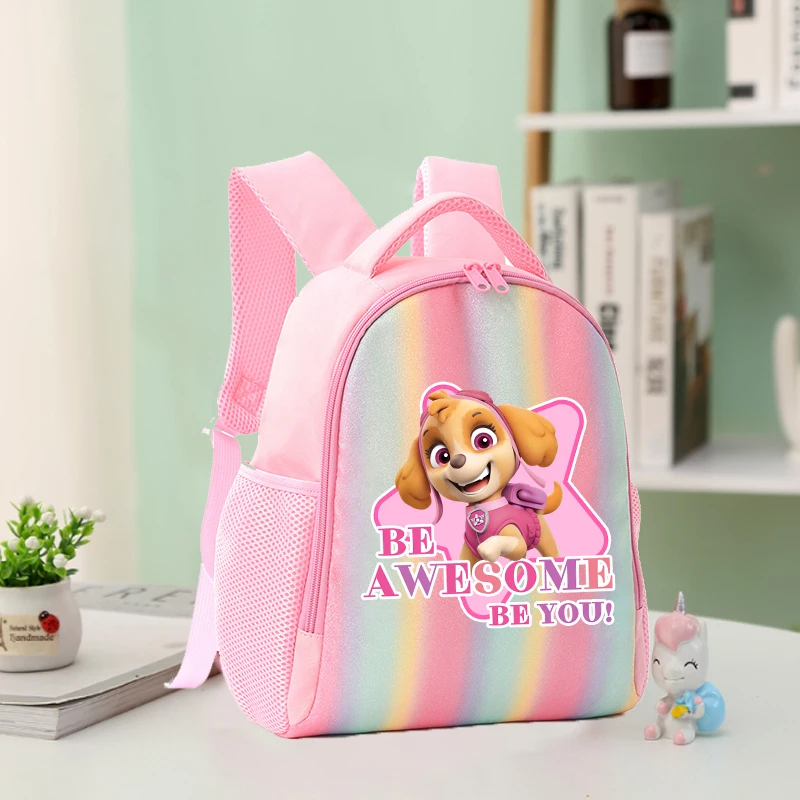 

Школьная сумка Paw Patrols Skye Kawaii с рисунком аниме, розовый рюкзак для начальной школы, детский сад, блестящая сумка для книг с героями мультфильмов, канцелярские принадлежности, подарки