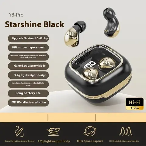 Original Y8 TWS Wireless Bluetooth Earphone LED Display Earphones Sport Earbuds for Xiaomi With Mic Game Headphones ENC Headset