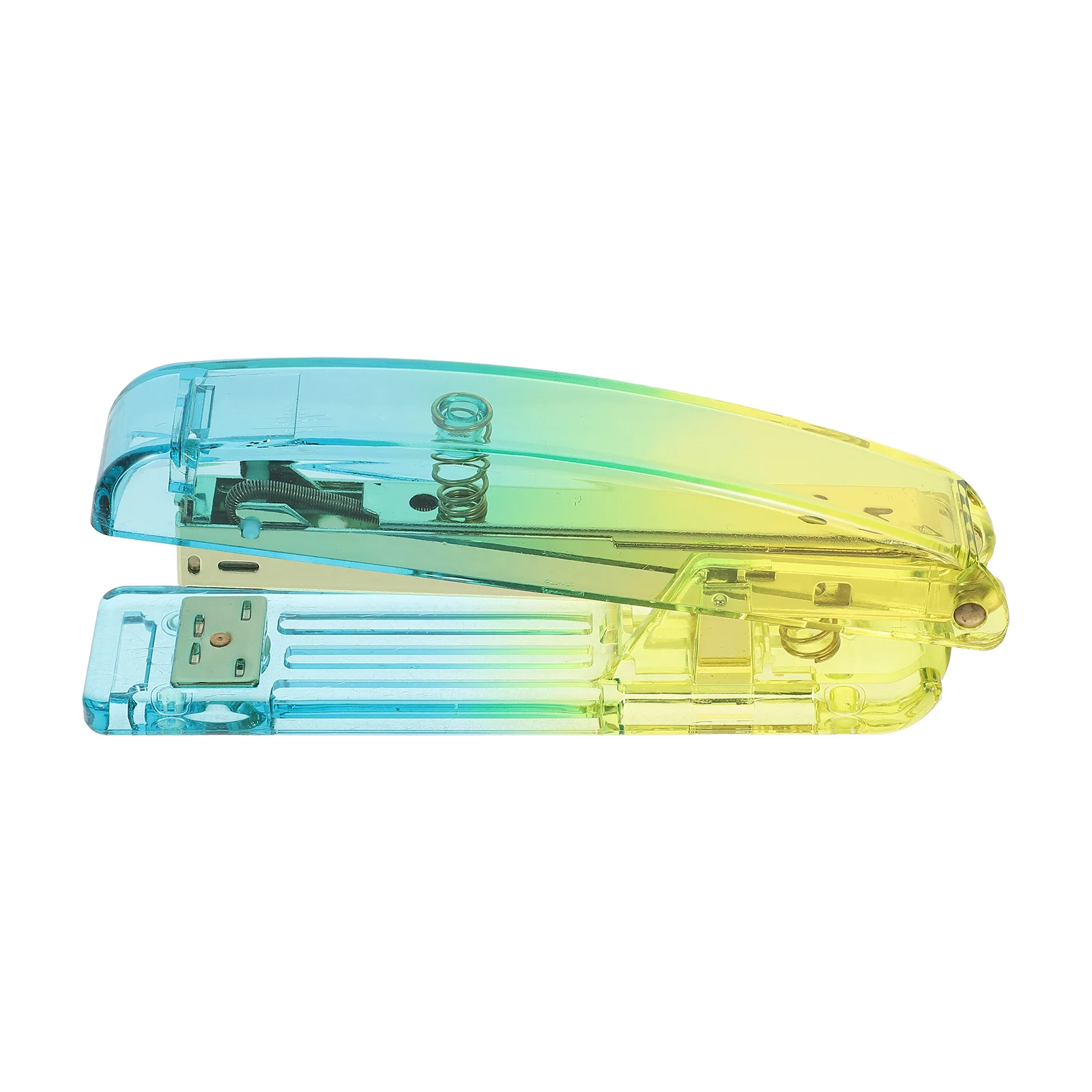 

Blue Yellow Gradient Stapler Acrylic Handheld Desk Stapler For Office Home School Professional Stapling Tool