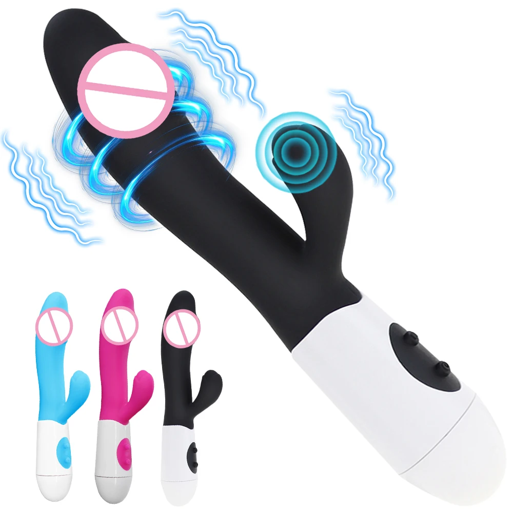 Consolador vibrador para mujeres, vibrador de punto G, estimulador del clítoris, varita vibratoria, 10 modos, vibradores de conejo, juguete sexual para adultos para hombres y mujeres