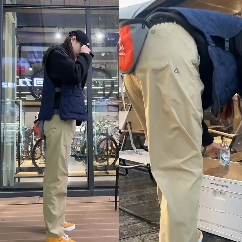 

Летние повседневные свободные брюки с конусом, американская рабочая одежда, брюки для мужчин и женщин, треугольные брюки с белой этикеткой для отдыха