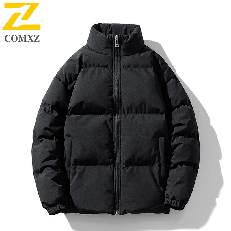 

COMXZ Мужская стеганая куртка Минималистичный премиум-класса с воротником-стойкой Открытый Кемпинг Ветрозащитная теплая парка Ежедневный стиль Новые зимние куртки