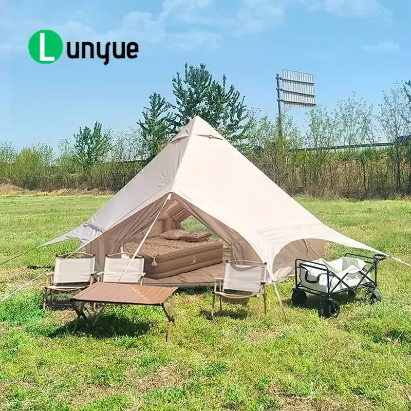 Outdoor Yurt Camping Inflatable Tent Oxford Fabric Waterproof UV Protection Quick Set Up For Campground