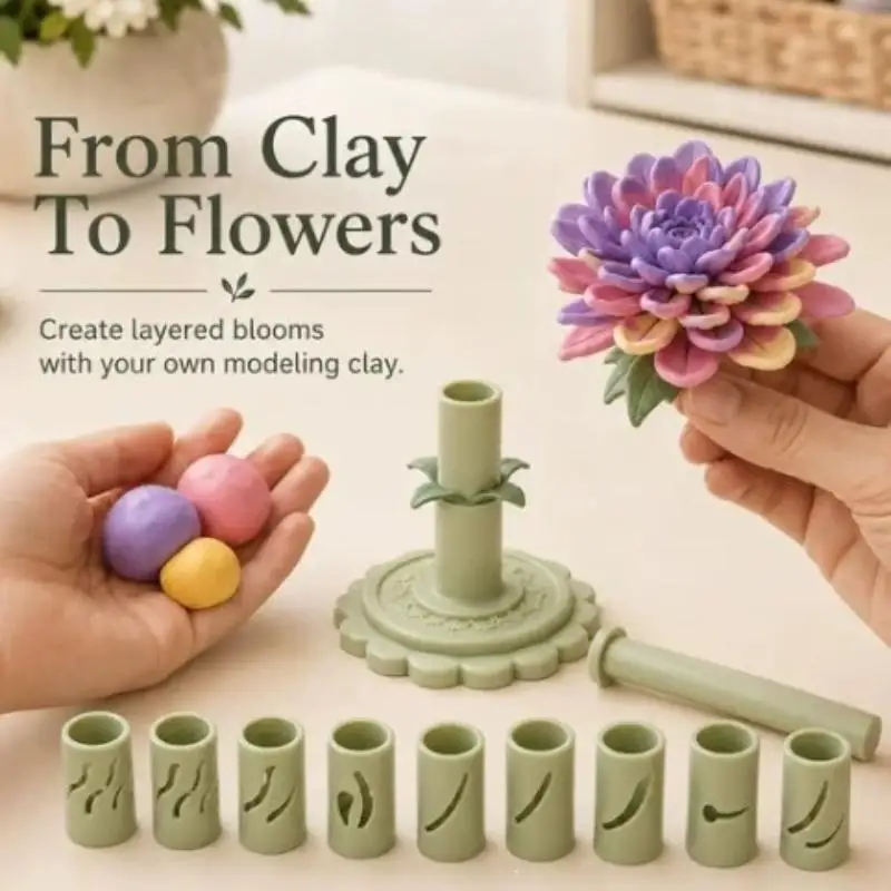 9 Shaping Sleeves Modular Clay Maker DIY Clay Flower Making Tool For Polymer & Modeling Clay Handmade Blooms