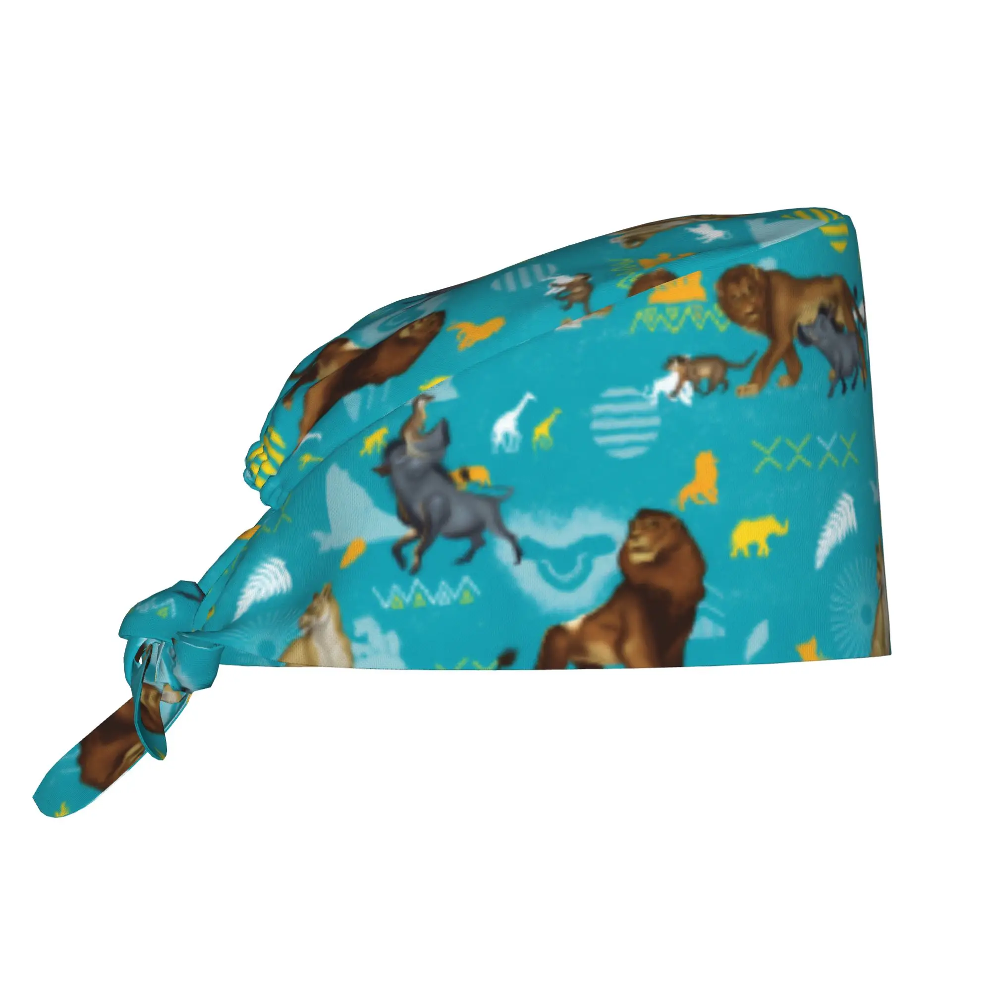 Custom Liones Anime Kinges Medical Staff Scrubs Hat Unisex Pumbaa Simba Manga Doctor Nursing Surgical Cap Scrub Caps