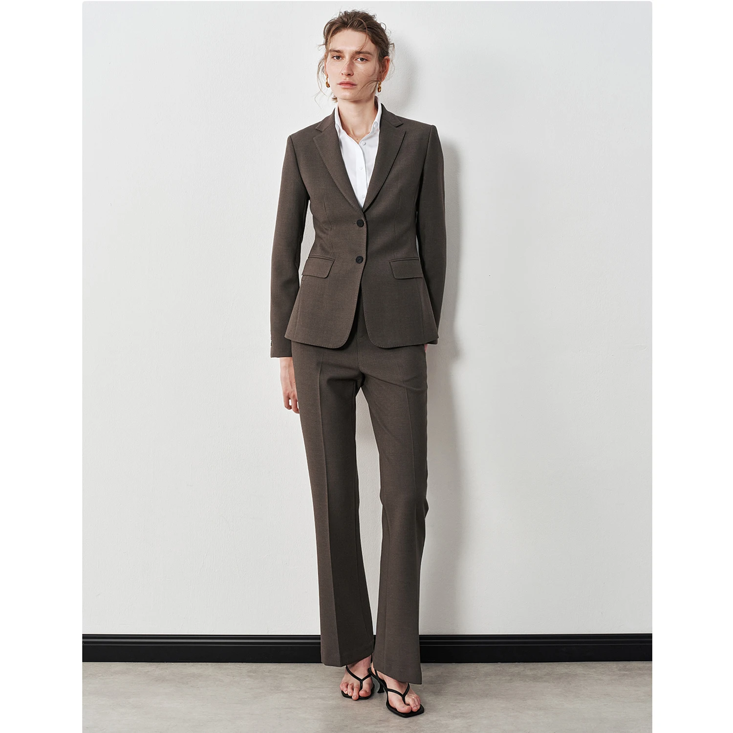 Allingentle النساء Pantsuit المرأة 2 قطعة مجموعة كلاسيكية 2-زر السترة فضفاضة تناسب أزياء للمكتب تخصيص