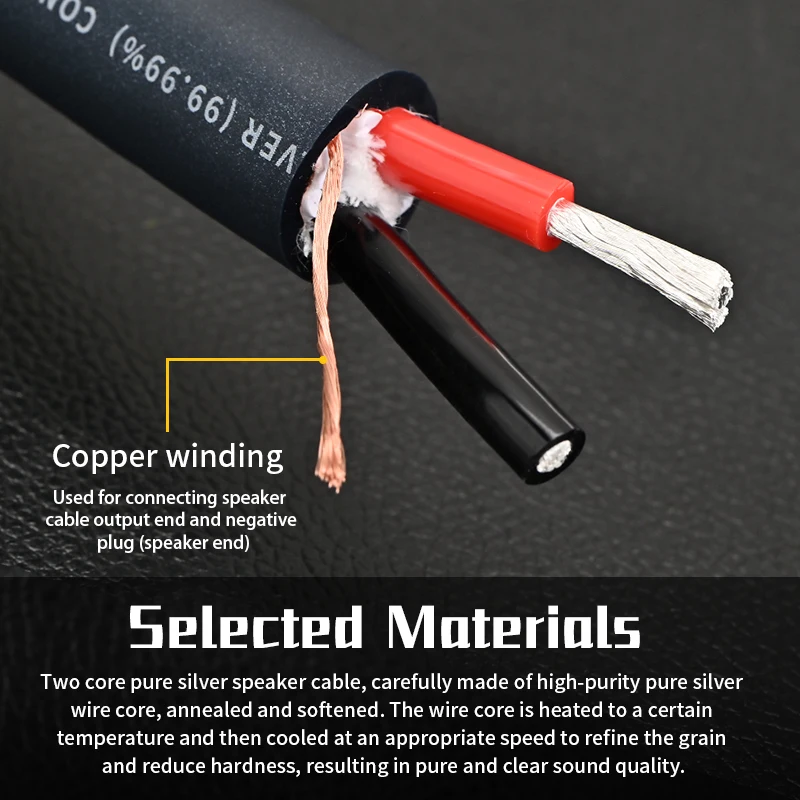 Gray Knight 4N sterling silver speaker bulk cable hifi DIY cable speaker main speaker cable banana plug Y plug cable