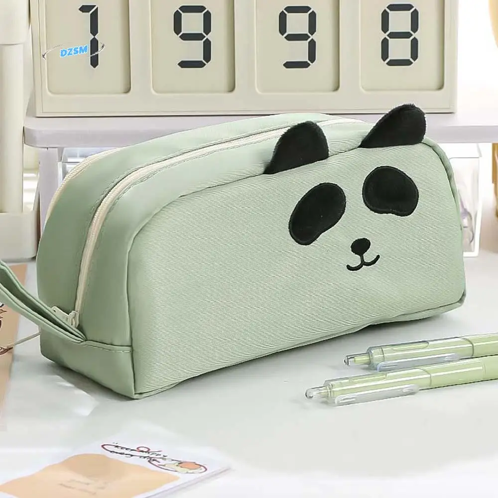 

Large Capacity Capybara Pen Case Black Cat Panda Capybara Panda Pen Holder Desktop Organizer Stationery Zipper Pencil Pouch