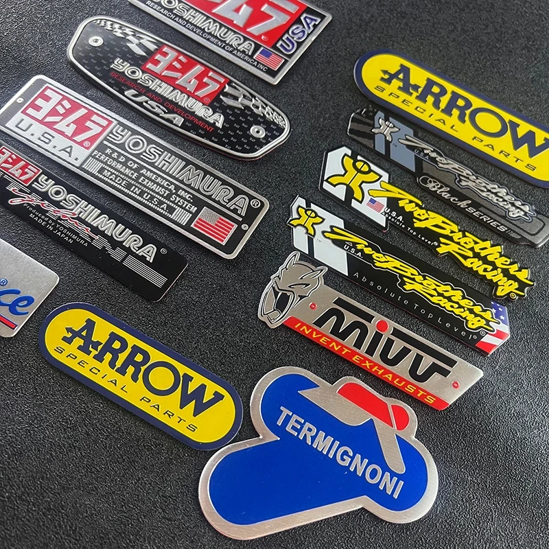 اكسسوارات الدراجات النارية سبائك الألومنيوم ماسورة العادم ملصق الشارات مقاومة للحرارة مقاوم للماء لأخيه السهم يوشيمورا #2