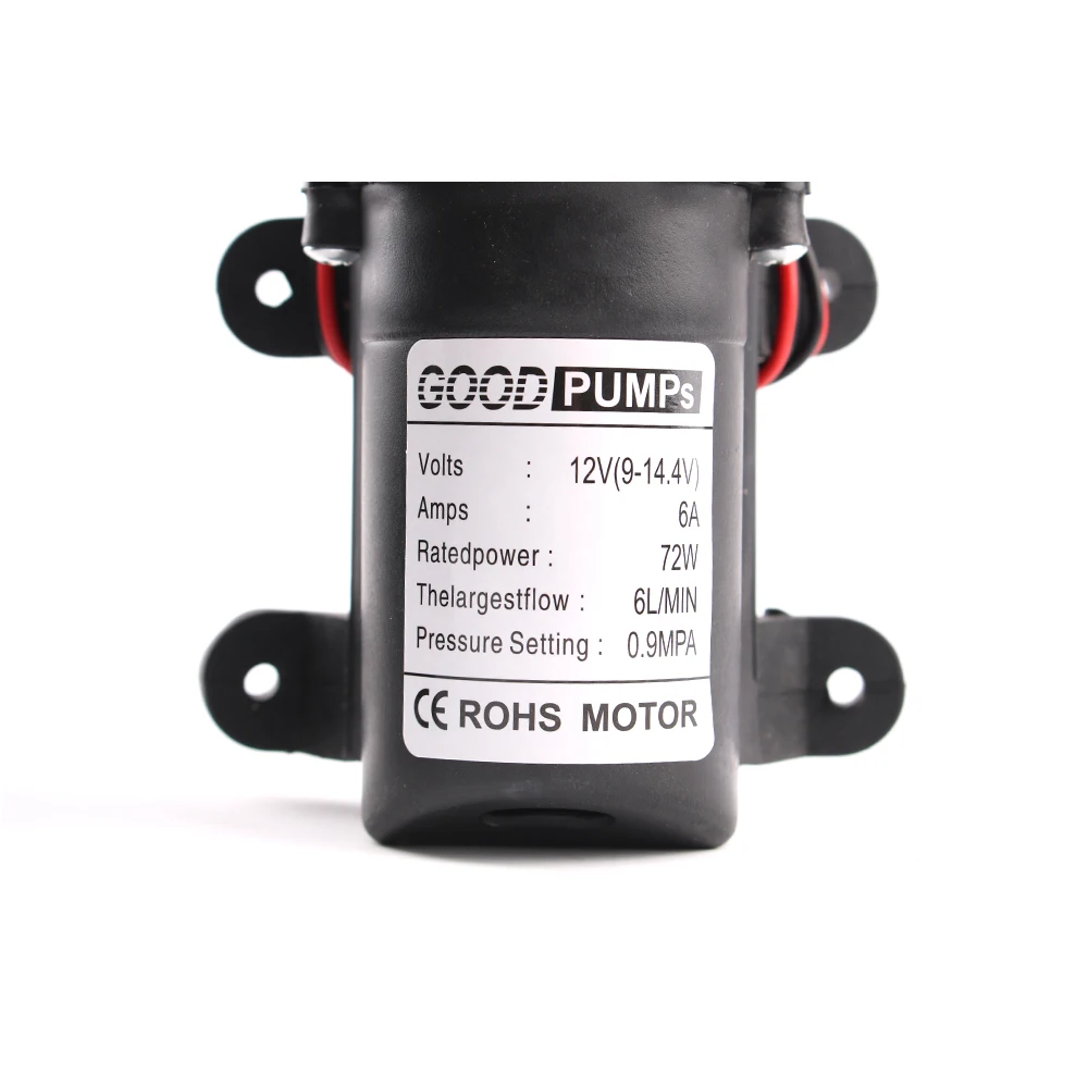 DC 12V 130PSI 6L/Min น้ำแรงดันสูงไดอะแฟรม Self Priming Pump 70W 72W EU แหล่งจ่ายไฟ6A ท่อแหล่งจ่ายไฟ220V