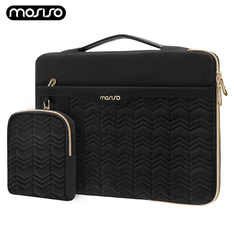 capa protetora para laptop 360 para macbook air pro 13 14 polegadas bolsa lateral acolchoada ondulada aberta com bolsos horizontais estojo pequeno e cinto 01