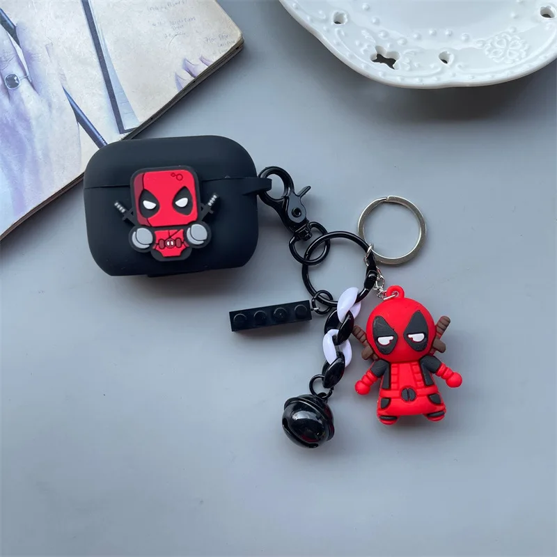 الكرتون ديدبول حقيبة سماعة الاذن ل Airpods 4 2024 سيليكون الغطاء الواقي ل Airpods Pro2 Pro 3 2 1 مع مفتاح سلسلة #3
