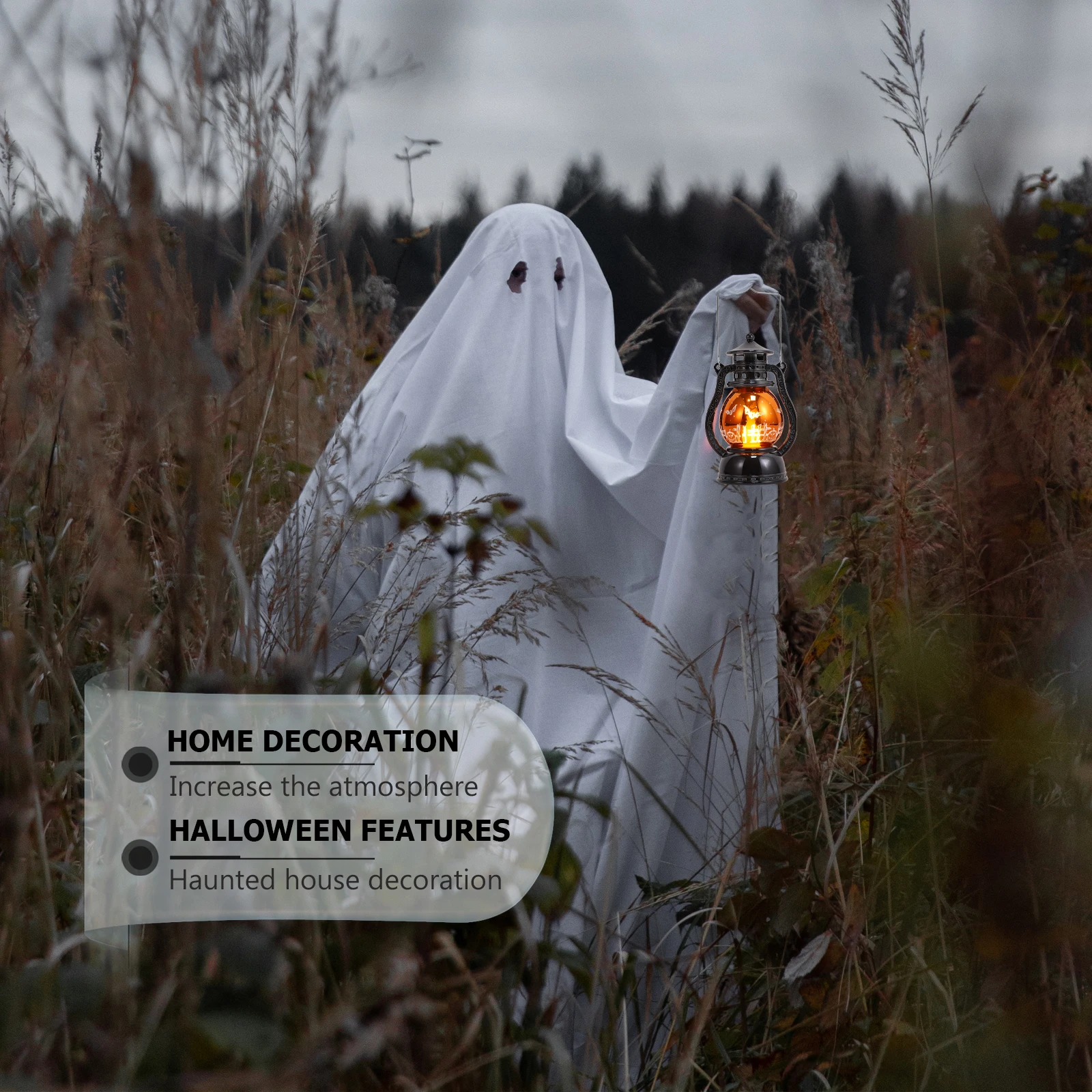 

1Pcs Glowing Oil Lamp Lightweight Halloween Party Decorative Vintage Lamp Ornament Portable Oil Light Halloween Decoration