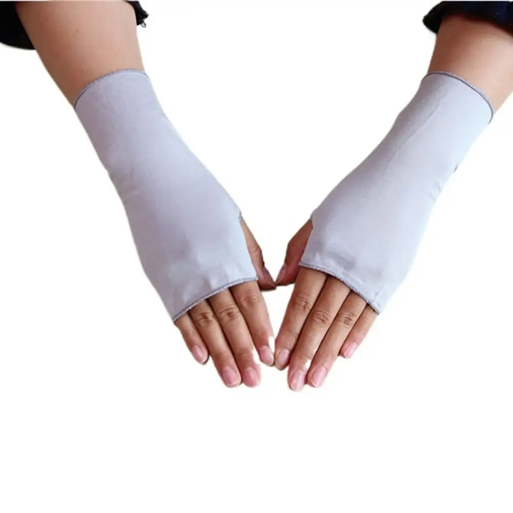 Outdoor Elastic Cloth Cycling Sunshade Anti-ultraviolet Fingerless Gloves Half-finger Gloves Sunscreen Gloves Driving Mittens