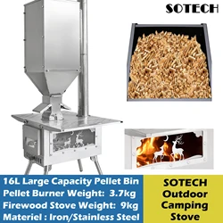 Multi-purpose Firewood Stove Stainless Steel Pellet Burner Camping Partical Heater Portable Foldable Wood Stove Outdoor Picnic