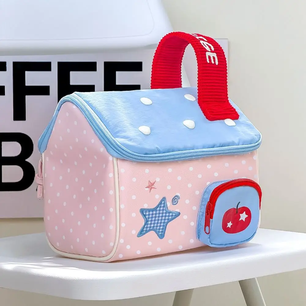 Multi-functional House-Shape Makeup Bag Large Capacity Portable Toiletry Bag Multi-layer Storage Bag Women Girls