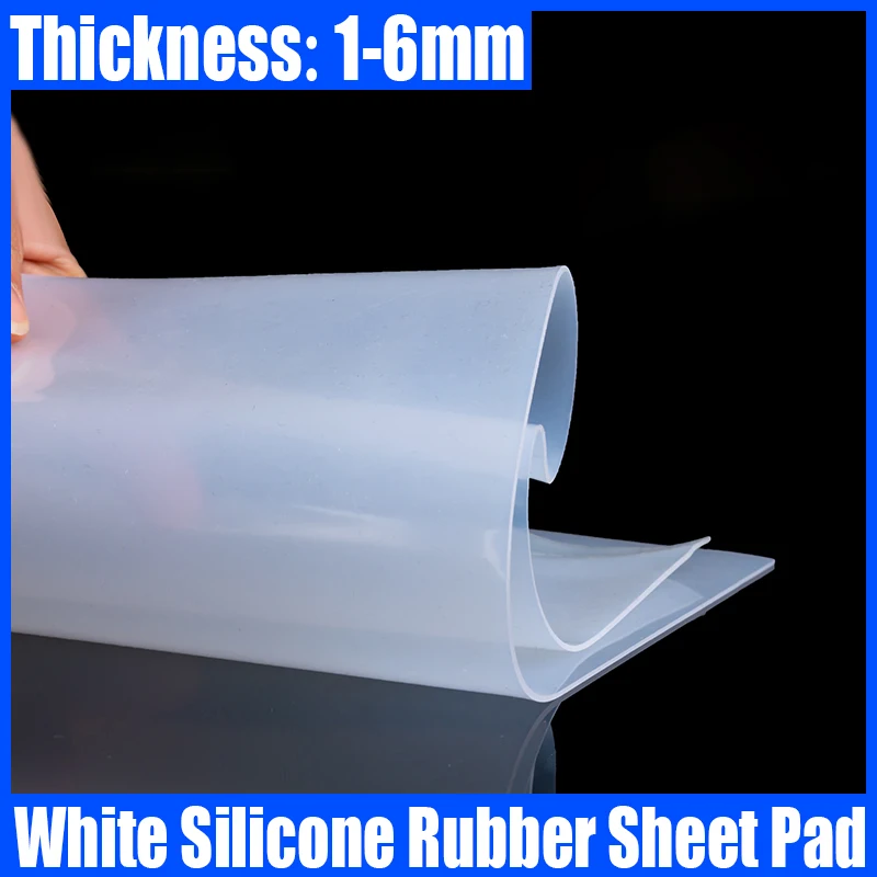 

1PCS 500x500mm White Silicone Rubber Sheet Thickness 1-6mm High Temperature Resistant Transparent Silicone Rubber Plate