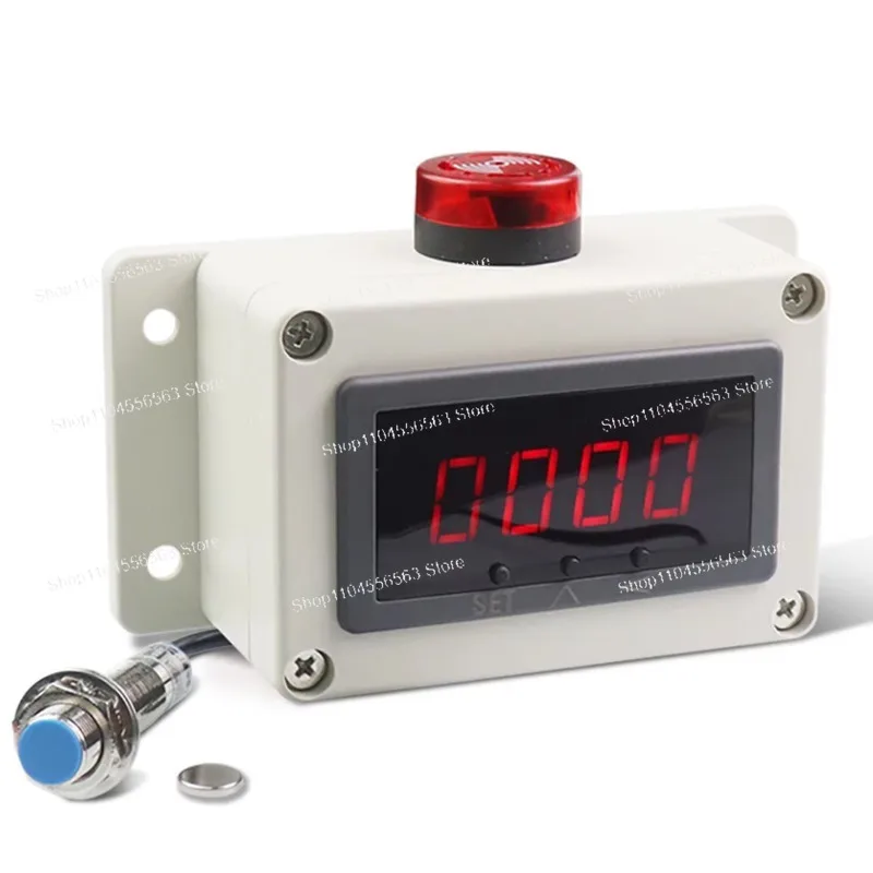 DC Magnetic Induction Hall Tachometer Sensor, Anti-Interference Motor Speed Meter, Low Speed & Overspeed Alarm