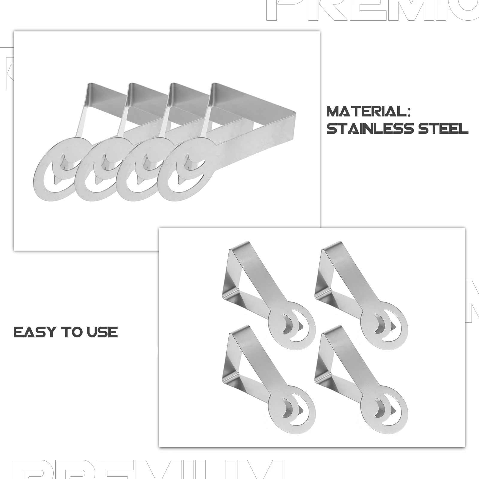 

4pcs Tablecloth Clips Stainless Steel Holders for Outdoor Picnic Festivals Fixing Clamps Tables Cloth Tablecloth Clip