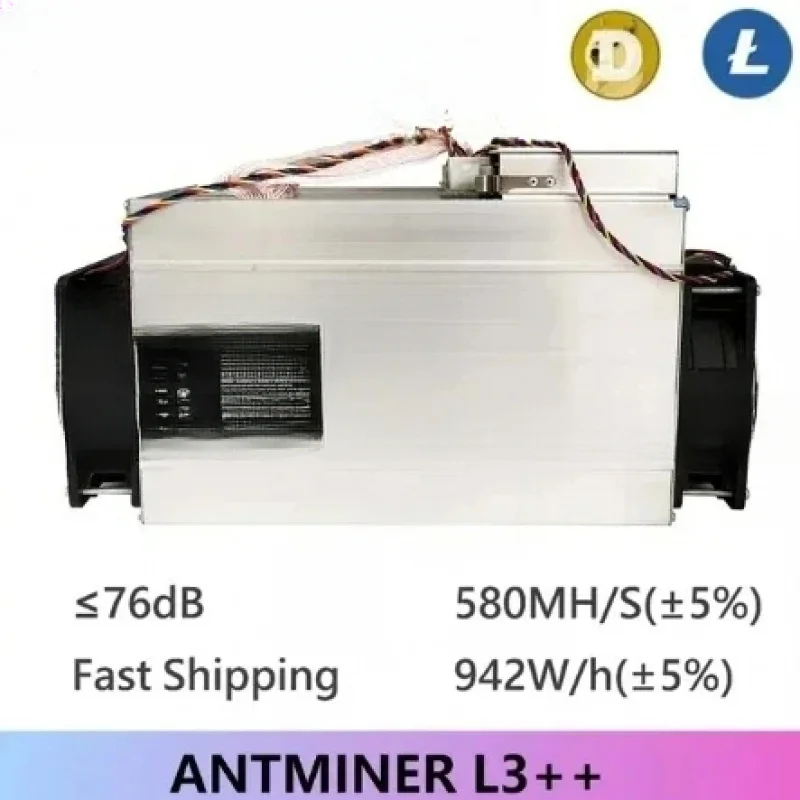 

Doge Coin Mining Rig ASIC Than ANTMINER L3 L3++( With Power Supply )Scrypt Litecoin Miner 580MH/S LTC Come