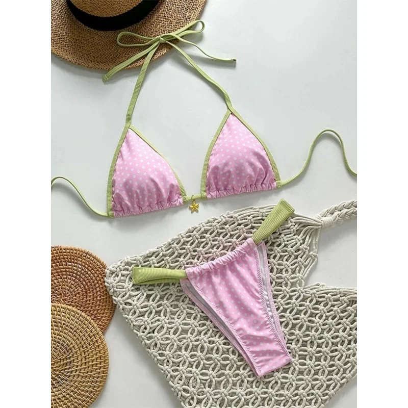 Bikinis 2025, traje de baño Sexy para mujer, traje de baño de retazos, conjunto de Bikini estilo Push Up, Bikini estampado, traje de baño, ropa de playa para mujer