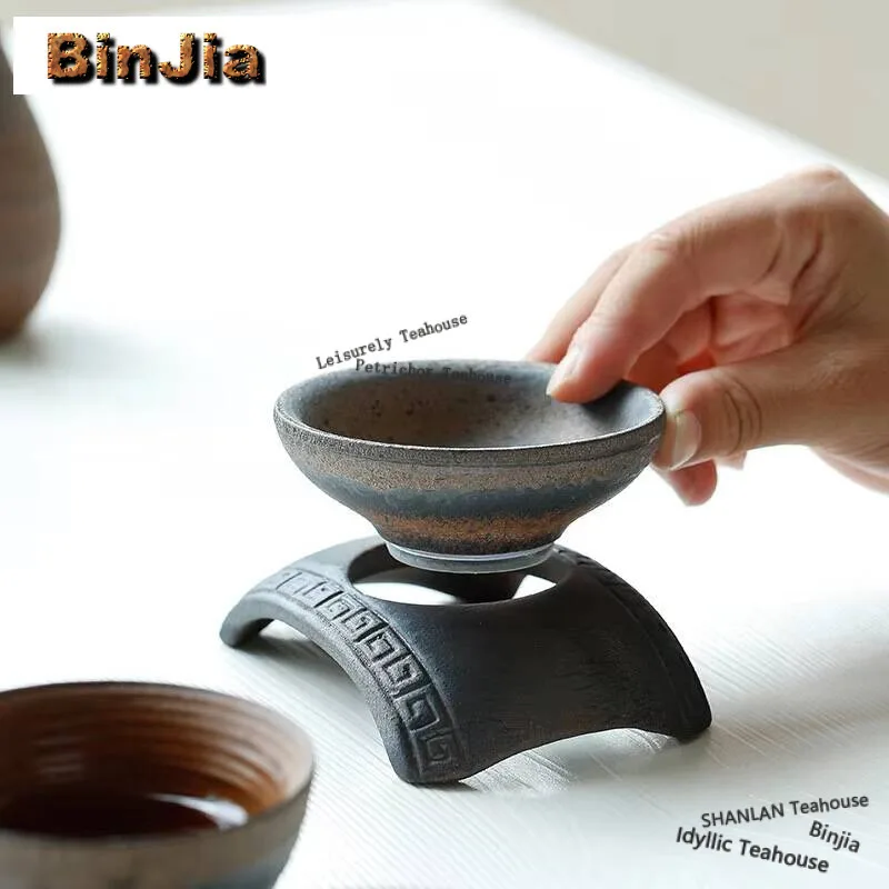 Japanese Rough Pottery Arch Bridge Tea Separator Infusor Retro Strainer Maker Filter Holder Chinese Set Decoration Accessories
