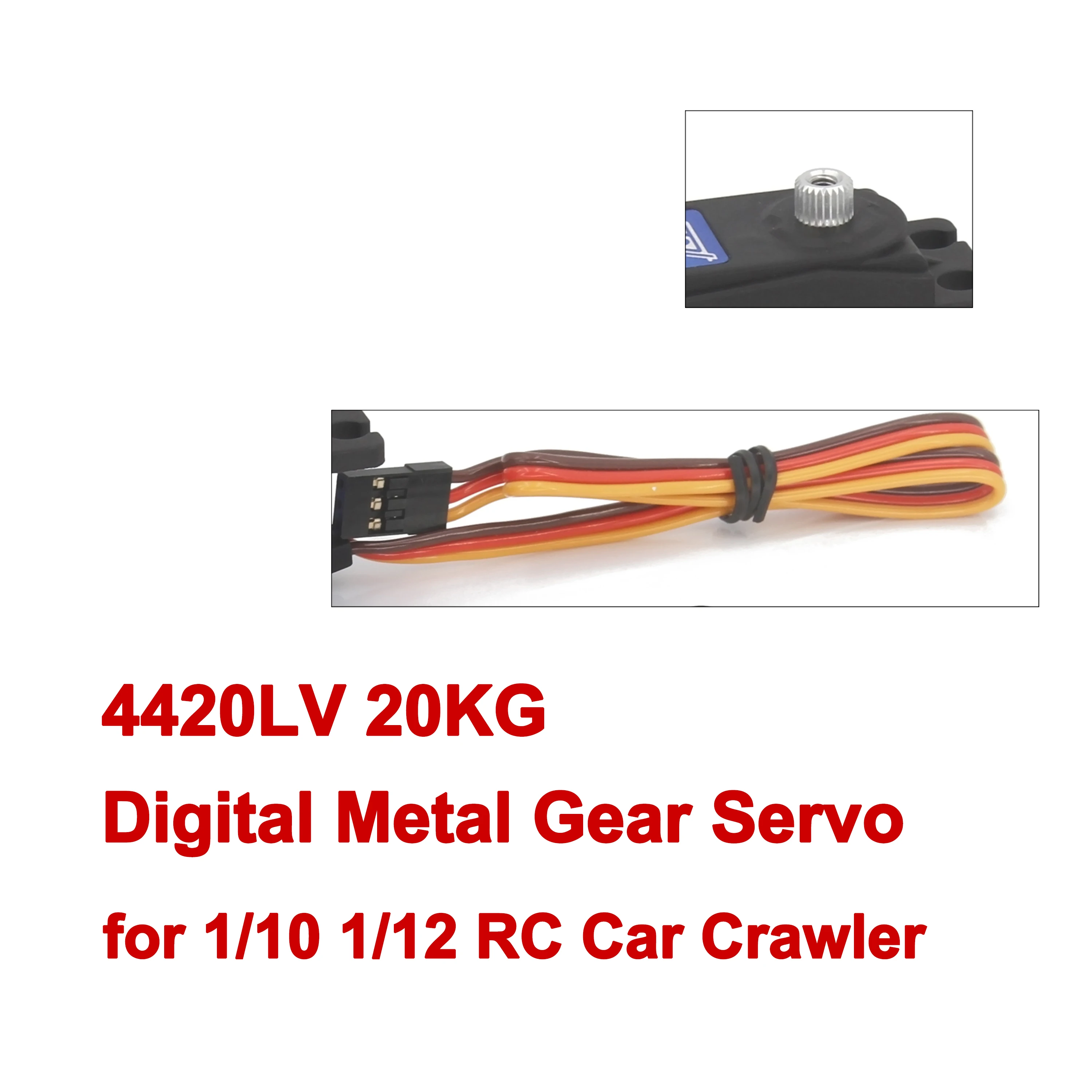 

SPT 4420LV 20KG Digital Metal Gear Servo Short Body Low Profile Motor for 1/10 1/12 RC Car Crawler Fixed-wing Robot SCX10 TRX4