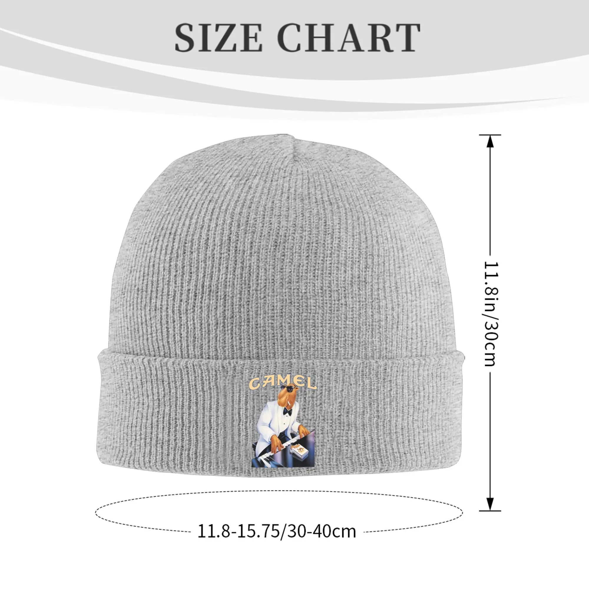 Joe Camel playing piano Funny Camel Cigarette Winter Skullies Beanies Hat Warm Autumn Knitted Hats Bonnet Caps for Women Men