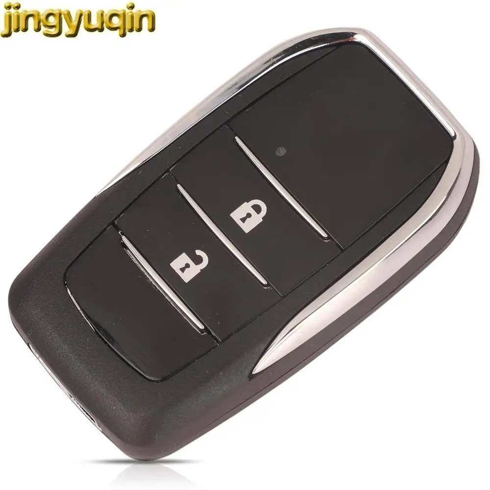 Jingyuqin 2/3 tombol kunci mobil jarak jauh cangkang Fob untuk Toyota Crown Prada Camry Corolla Yaris Prius Highlander RAV4