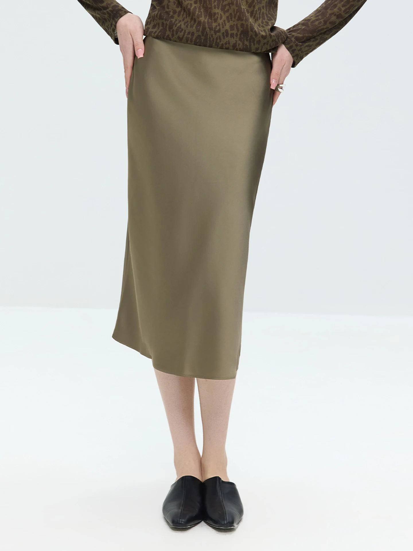 

Женская прямая юбка А-силуэта LUR из струящегося атласа с завышенной талией, из полиэфирного волокна, весенняя новинка, стройнящая, элегантная юбка