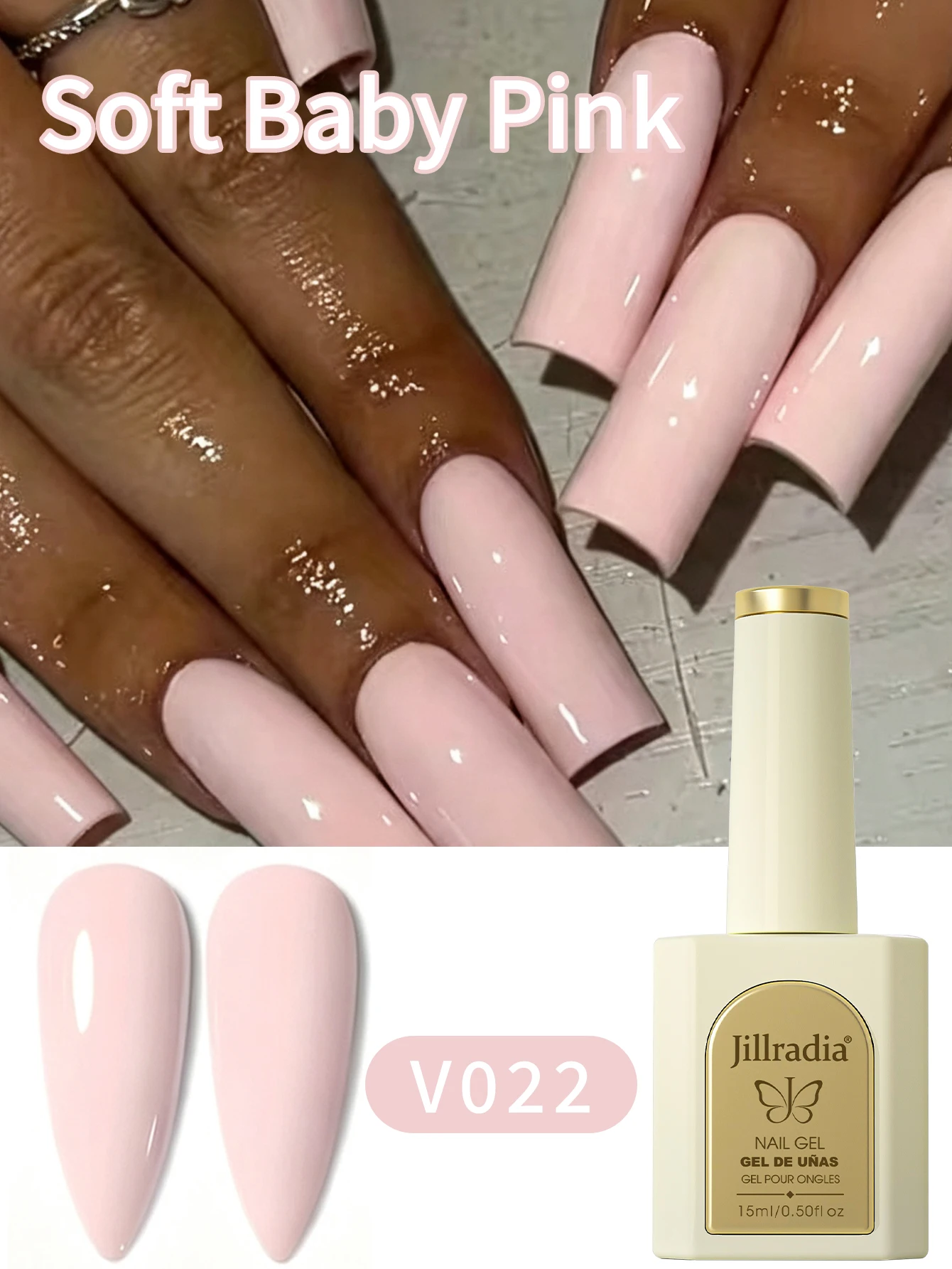 1pc 15ml Baby Pink Gel Nail Polish Starter Pure Soak Off No Wipe Nail Gel Polish Suitable For All Seasons