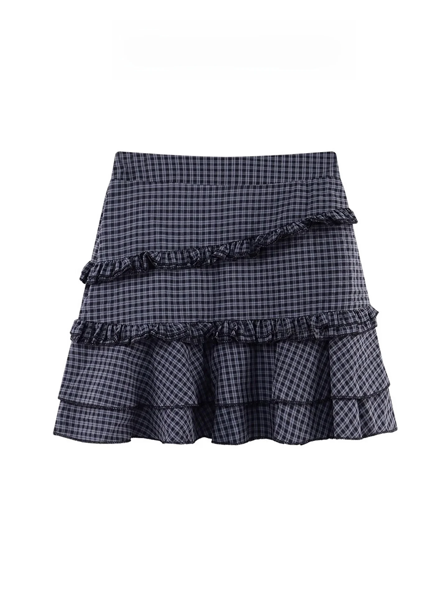 

Юбка-торт в клетку в стиле ретро Spicy Girl, женская летняя дизайнерская юбка трапециевидной формы, пышная юбка, юбка-миди с высокой талией