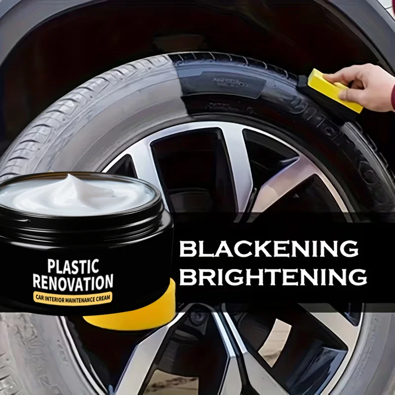 Creme restaurador de plástico e borracha para carro 2 em 1 |   Removedor de arranhões e restaurador de brilho |   Proteção anti-desbotamento de longa duração para carro Inte