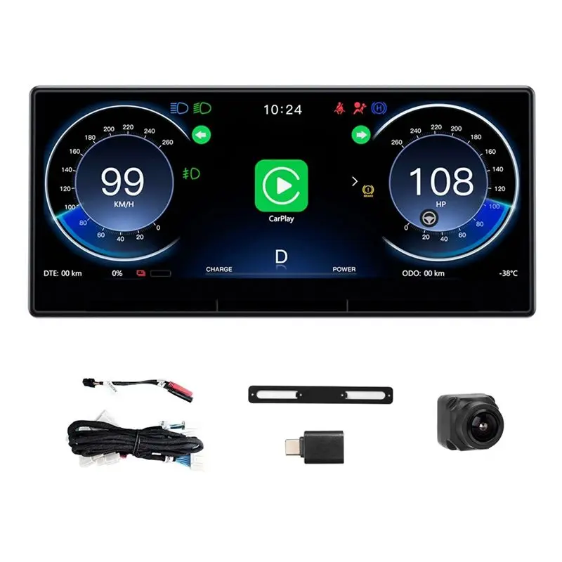 

Проекционный дисплей для Tesla Model 3/Y, 9-дюймовый экран ABS HUD Carplay Android Auto, аксессуары для приборной панели автомобиля, B