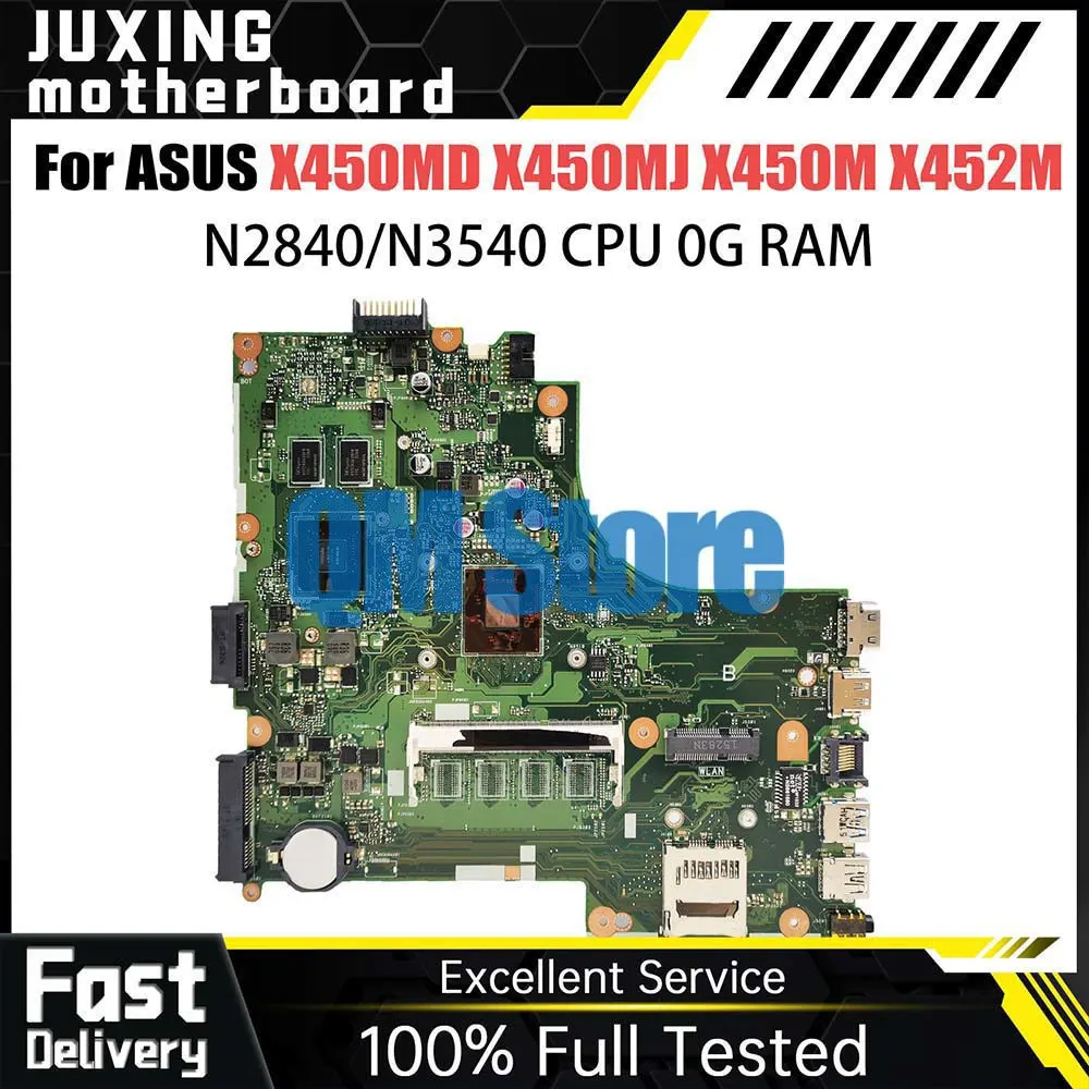 

Notebook Mainboard For Asus X450MJ X452M X450MD X450M Laptop Motherboard With N2840 N3540 CPU 0G RAM GT920M Fully tested OK