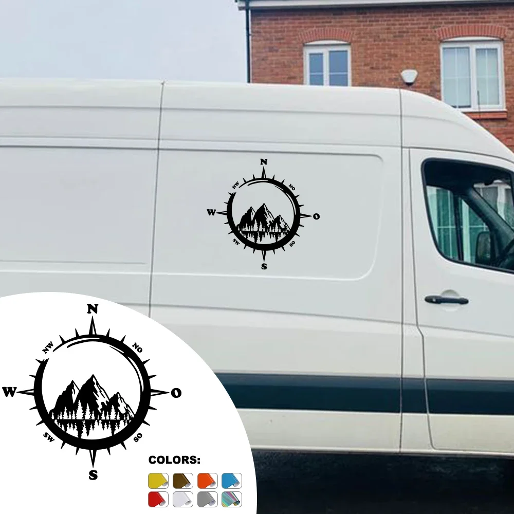 

Боковые наклейки на кузов фургона, графика автомобиля, горный компас, декоративные наклейки для Fiat Ducato Peugeot Boxer Citroen Jumper, дом на колесах