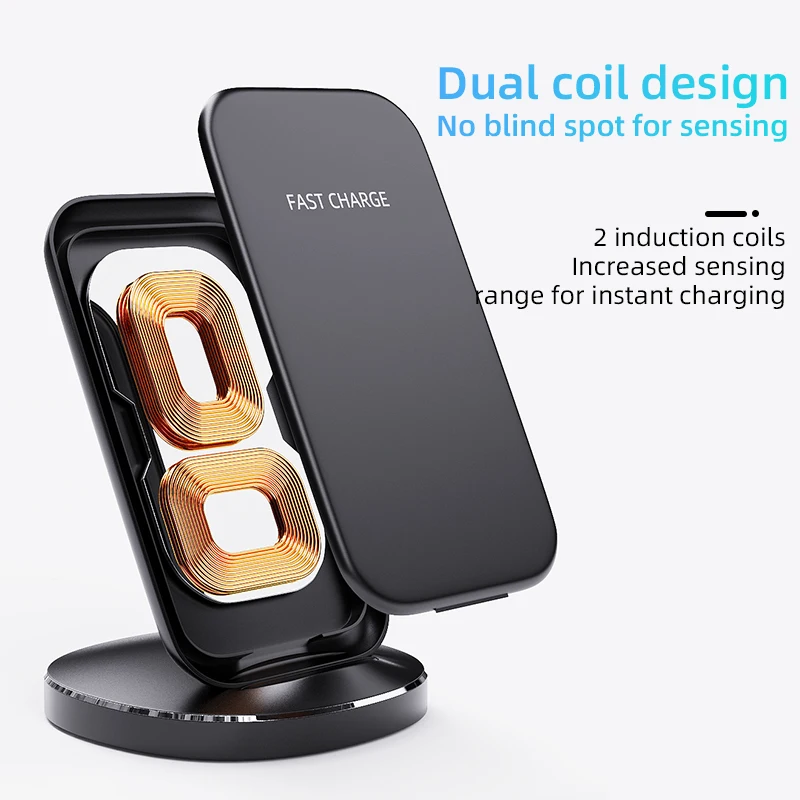 QI wireless charger mobile phone holder 10W fast charger base for iPhone Samsung OnePlus Xiaomi Huawei standing type