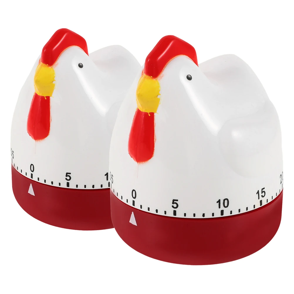 Minuterie de cuisine, 2 pièces, pour nouveauté mignonne, motif de poulet manuel, semble tomate pour enfant