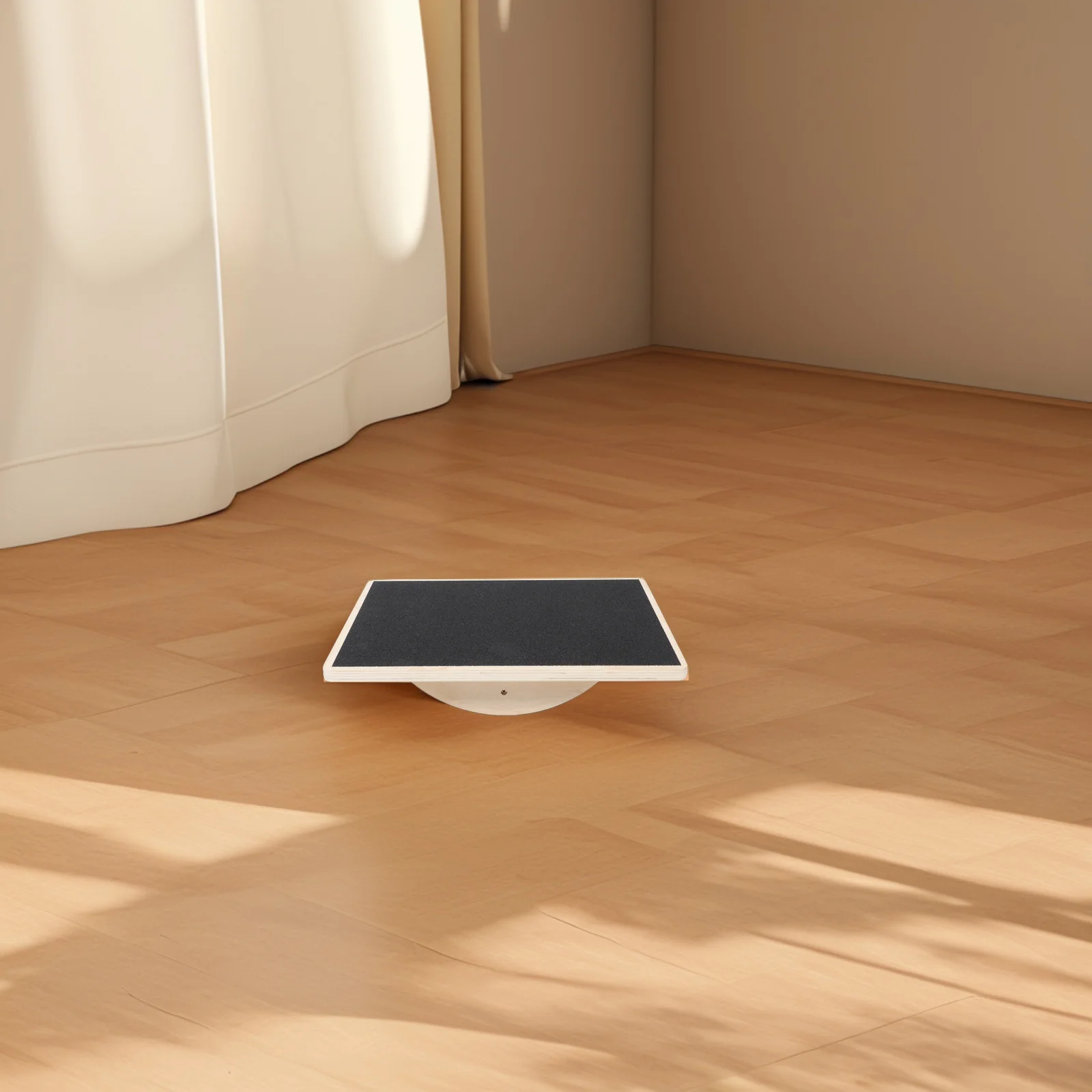 

Rectangular Yoga Balance Board Solid Wood Non-Slip Exercise Plate for Adult Balance Training Home Gym Fitness Wobble Board