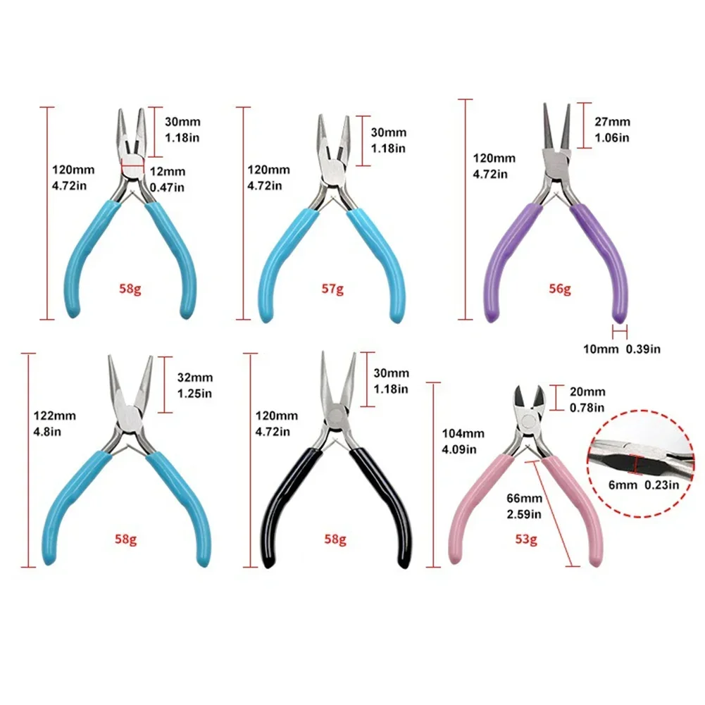 Small Pliers Stainless-Steel Tong Head Jewelry Pliers Making Tool DIY Multi-purpose Tool Pliers Round Needle Nose Pliers Parts