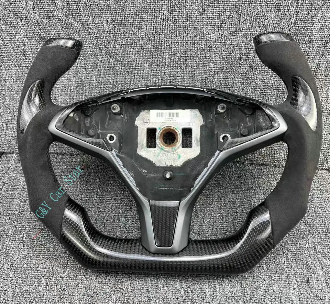 Yoke Style Real Carbon Fiber Steering Wheel for Tesla Model S Model X 2013-2022