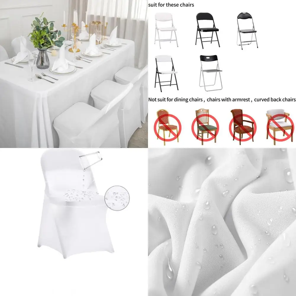 

36 Pack Stretch Spandex Waterproof Chair Covers for Dining, Weddings, Parties, and Celebrations (White)