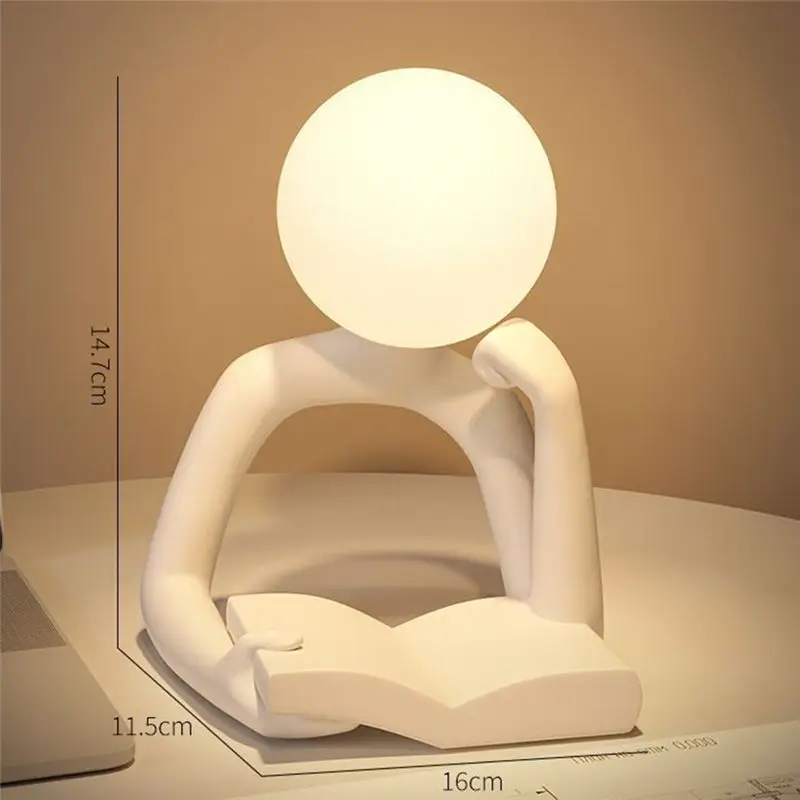 Elegant Design Modern Minimalist Abstract Figure Reading Lamp Night Light For Bedroom Office And Study Desk Decor Black-AT64