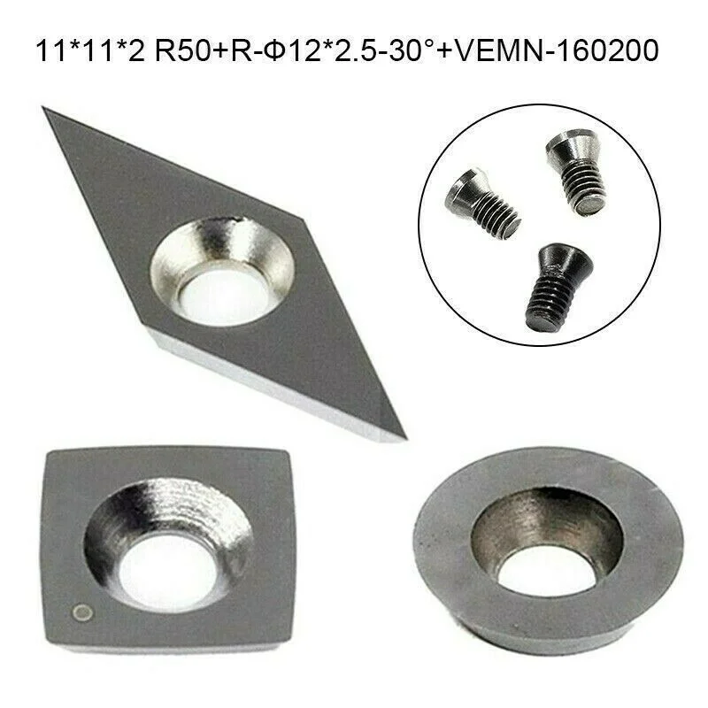 12pcs Carbide Tips Inserts Blades Cutters Knives Replacement Blade Set For Chisel Cutter DIY Wood Turning Lathe Holder Tool
