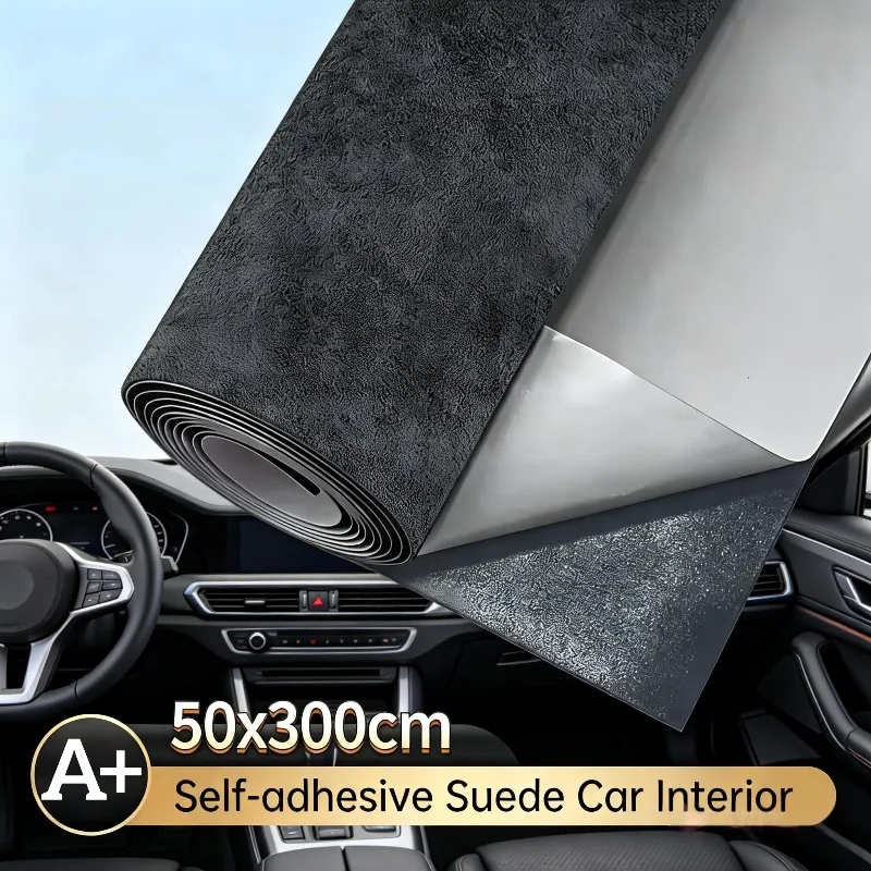 Durable Self-Adhesive Leather Suede Fabric for DIY Car Headliner Repair Sticky Velvet Cloth Car Interior Door Panel Modification