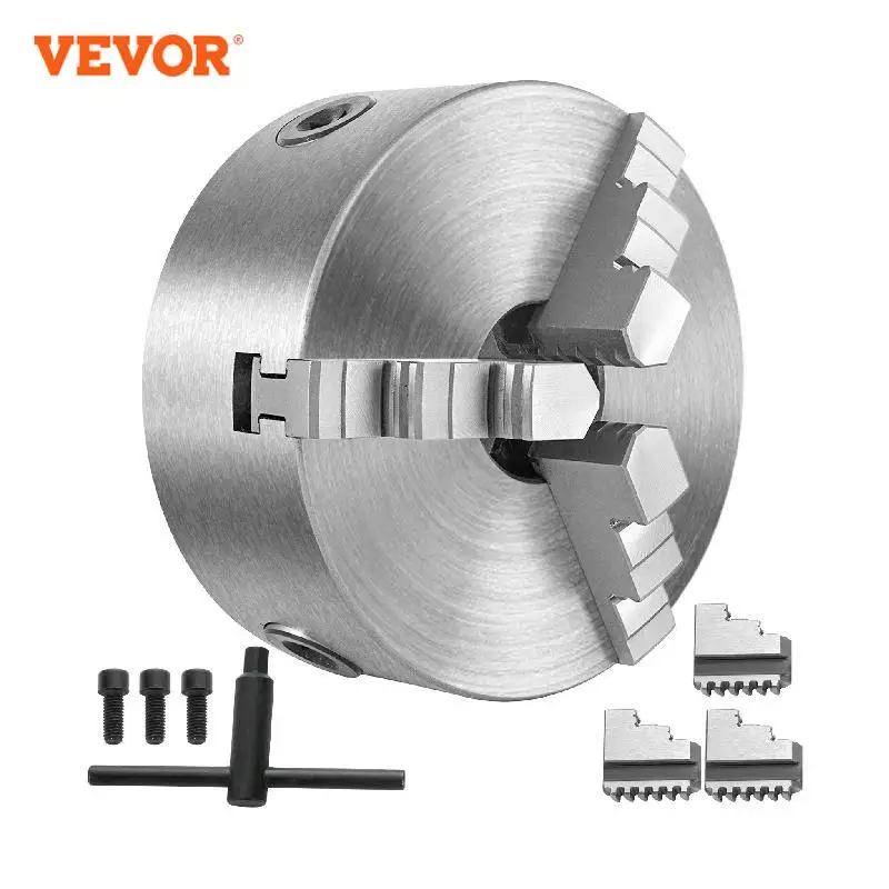 VEVOR K11 Lathe Chuck 3 Jaws Manual Self-Centering K11-100 K11-125 K11-160 K11-200 W/ Mounting Bolt for Grinding Milling Turning