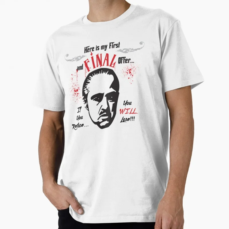 

The Godfather's Final Offer t shirt for man The Godfather Retro film Graphic Clothes 100% cotton print Tee All size Tops S-6XL