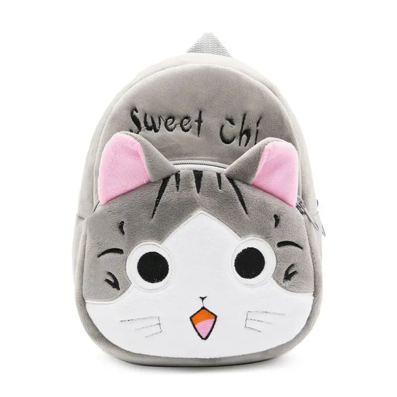 Mochila escolar de felpa para niños, morral de dibujos animados de gato casero dulce de Anime Chi de 1 a 3 años, 23,5 CM x 21CM x 10CM