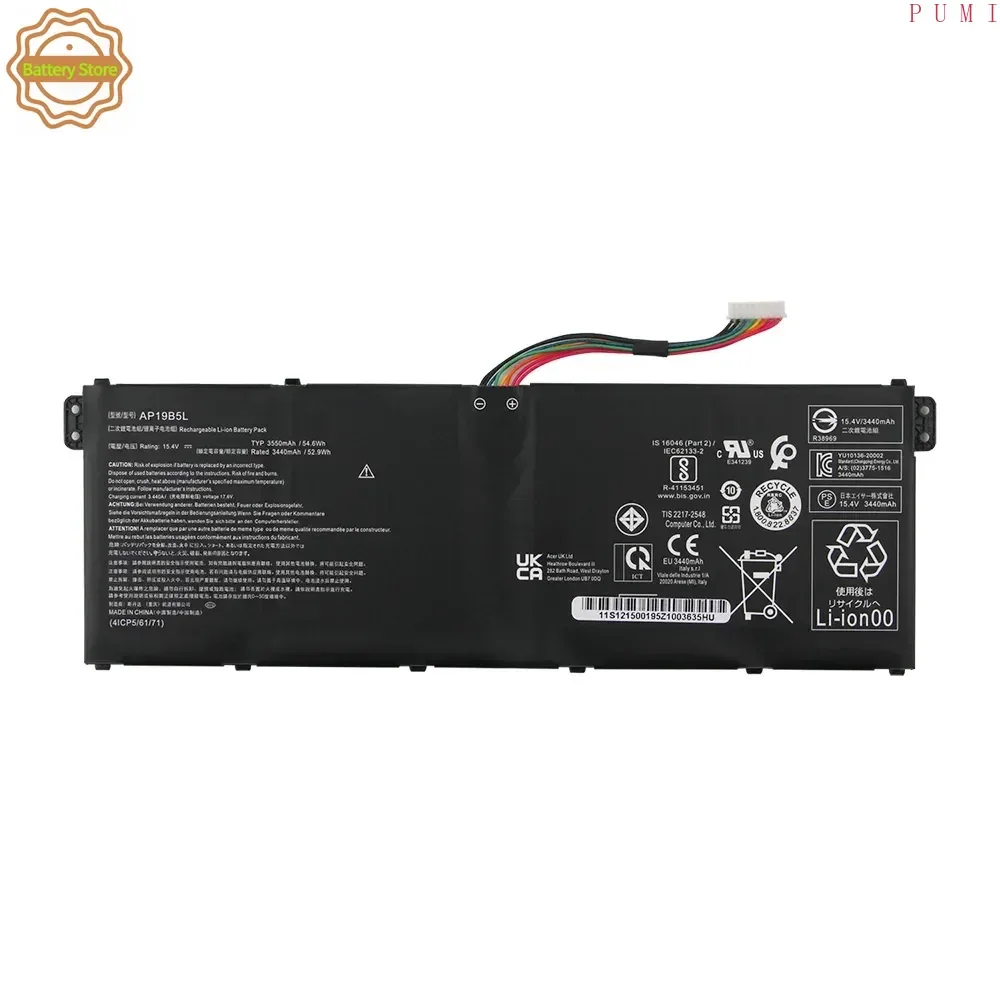 AP19B5L Battery For Acer Aspire 5 A514-53 A514-33 A515-43 A715-41 A517-52 SF314-42 Replacement Batteries With Tool 3550mAh