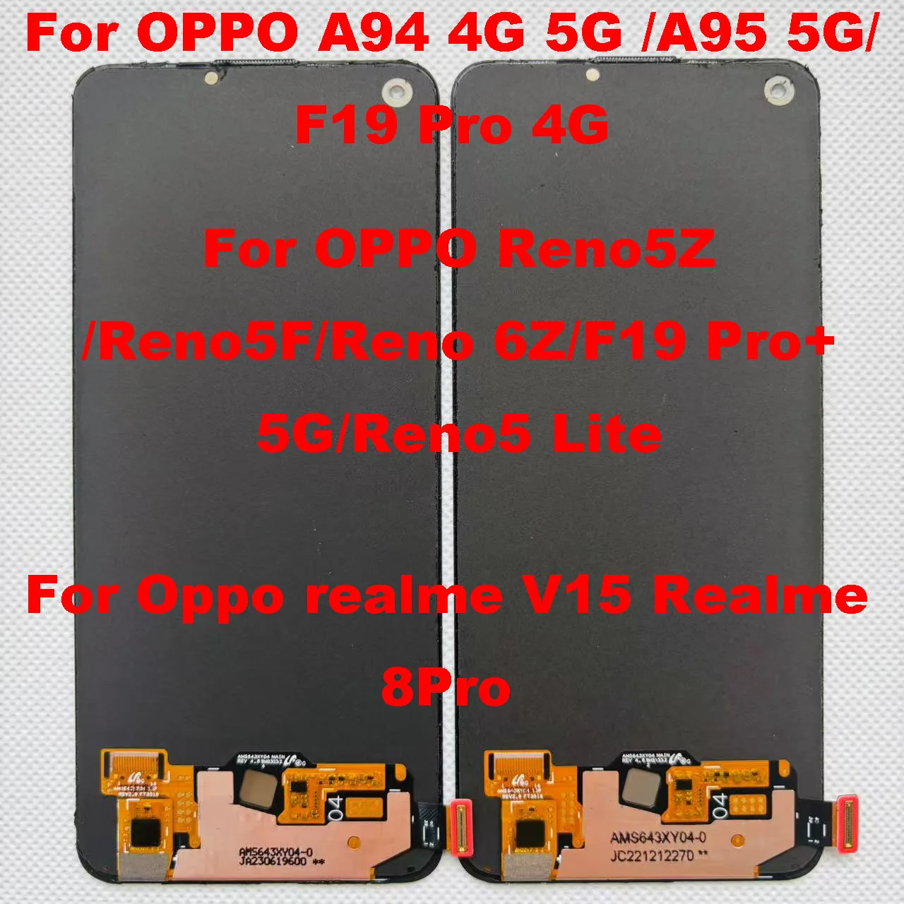 

6,43 ''оригинальный AMOLED для Oppo Realme V15 Realme 8Pro 4G A94 4G 5G A95 5G F19 Pro 4G ЖК-экран с сенсорной панелью и дигитайзером